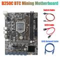 B250c Mining Motherboard with Rj45 Network Cable+switch Cable