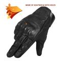 Goatskin Motorcycle Gloves for Men Women, (l, Black Unperforated)