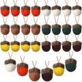 24 Pieces Felt Acorn Ornaments Balls Wool Felt Acorns with Rope (a)