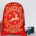 Santa Bag Large Red Christmas Reindeer Postsack with Drawstring
