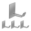 Stainless Steel Hook,for Hanging Towel Robe Coat Key,4 Pack,silver