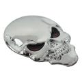Fashion Punk 3d Skull Skeleton Badge Car/motorcycle Sticker, Silver