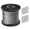 100m Length 1/16 Wire Cable, with 100 Pcs Crimping Clamps Loop Sleeve