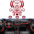 21 Pcs Car Interior Trim Kit for Jk Jeep Wrangler 2011-2017 (red)