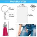 120pcs Keychain Blanks Set with Rectangle Sublimation Blanks for Diy
