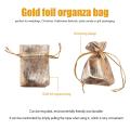 100pcs Gold Foil Organza Bag Candy Bags Gift Packaging Bags 5x7cm