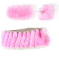 Car Steering Wheel Covers Faux Fur Hand Brake and Gear Cover(pink)