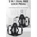 West Biking Bicycle Lock Pedal 2 In 1 with Cleat for Spd System,black
