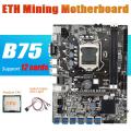 B75 Eth Mining Motherboard 12 Pcie to Usb with Cpu+switch Cable