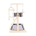 Parrot Playstands with Cup Toys Tray Bird Hanging Ladder Bridge Wood