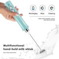 Electric 3 Speeds Milk Frother Handheld for Coffee, Chocolate,blue