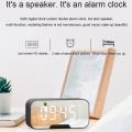 Led Mirror Digital Bluetooth Speakers Alarm Clock Mp3 Fm Radio