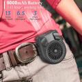 5000mah Battery Personal Waist Clip Portable 3 Speed, Quiet, Usb Fan