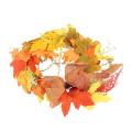 Artificial Plant Color Maple Leaf Rattan Wreath Door Window Ornaments