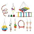 10 Pack Bird Cage Toys for Parrots Swing Hanging Wooden Beads Toys