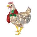 Light-up Chicken with Scarf Christmas Holiday Decoration Small