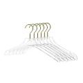 5 Pcs Clear Clothes Hangers with Gold Hook,hanger for Lady Kids Small