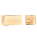2pcs Wood Jewelry Box for Rings, Earrings, Necklaces,burnt Wood Color