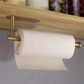 Self Adhesive Kitchen Wall Mount Paper Towel Holders with Screws Gold