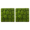 2x Grass Mat- Stone Shape Artificial Lawns Carpets Fake for Home