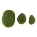 30pcs 3 Size Artificial Moss Rocks Decorative, Green Moss Balls