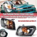2pcs Car Front Corner Lamp Lights Lens Black for Toyota Corolla Ae100