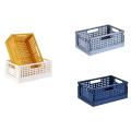 2-piece Plastic Basket for Storage Shelf Durable and Reliable Folding