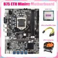 B75 Usb Eth Mining Motherboard 8xpcie to Usb+g550 Cpu+fan Lga1155