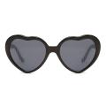 Heart Shape Light Sunglasses for Women Girls Kids Party (black)
