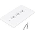 10-pack 3 Port Keystone Jack Wall Plate, for Keystone Jack, White