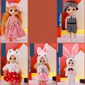 Movable Joint Mini 13 Joints 17 Cm Fashion Dress Bjd Doll Diy E