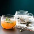 Mini Coffee Glass Milk Tea Cup Glass Crystal Clear Mug Couple Style