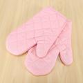 1 Pair Craft Cotton Oven Glove Pot Holder Cooking Mitts Pink