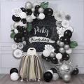 1set Black Silver Balloons Arch Kit ,for Party Birthday Decoration