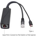 2-pack 5v Gigabit Poe Splitter, Usb Type C, 48v to 5v 2.4a Adaper