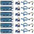 6pcs Ver009s Usb 3.0 Pci-e Riser Express Extender Riser Adapter Card