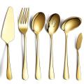 6-piece Serving Flatware Silverware Set,serving Utensil Set,gold