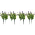 4pcs Plants Artificial Greenery Shrubs Purple Breath Flower Plastic