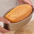 4pcs Oval Shape Non-stick Baking Tray Cake Moulds Bread Loaf(black)