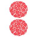 Round Placemats Kitchen Dinner Table Cup Mats Cushion Red
