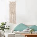 Macrame Wall Hanging Hand Knotted Art Tapestry with Tassel - Boho