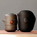 Japanese-style Ceramic Teapot Lid Bowl Teacup Handmade Tea Set-black