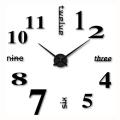 3d Diy Wall Clock Modern Design Large Clocks Home Sticker-black