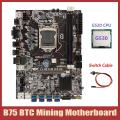B75 Btc Mining Motherboard+g530 Cpu+switch Cable Lga1155 Usb Adapter