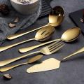 6-piece Serving Flatware Silverware Set,serving Utensil Set,gold