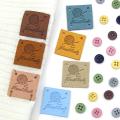 100pcs Square Labels Hand Made Tags for Clothing Pu Leather Tags Diy