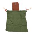 Collapsible Canvas Foraging Pouch Pu Leather Belt Pouch(green)