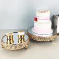 Gold Crystal Metal Wedding Cake Stand Set Party Tray Cake Holder S