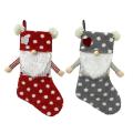 Christmas Stockings Ornaments Children New Year Candy Bag Red+gray