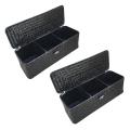 2x 3 Compartment Storage Box Wicker Rattan Basket with Cover